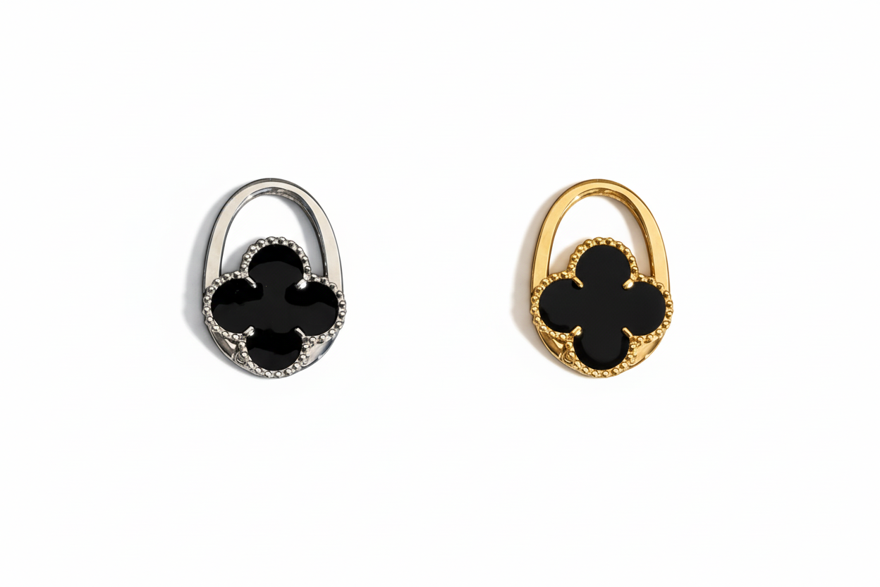 Silver and Gold Clover Hooks Side by Side